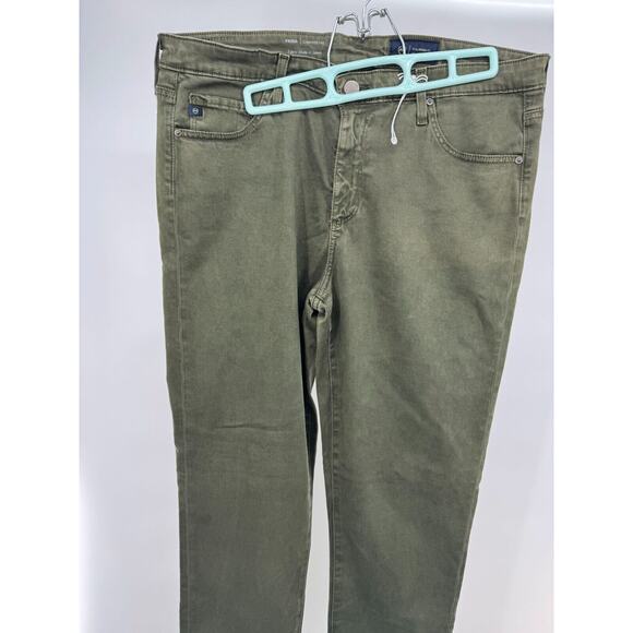 Ag Adriano Goldschmied Pants - AG Adriano Goldschmied Womens Pants Green 32 Luscious Super Stretch Sateen Prima